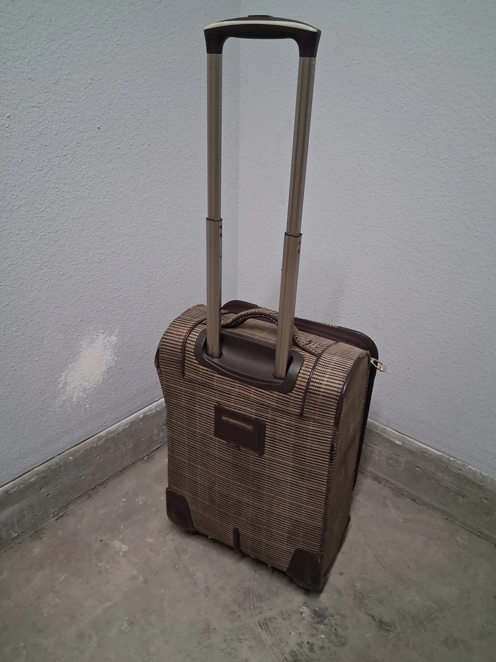 London Fog Brown Textured Upright Carry-On with Front Pocket